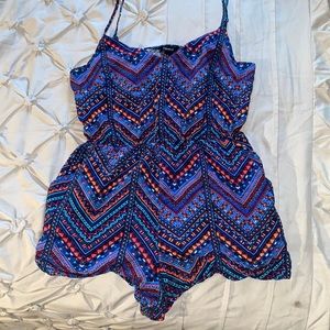 Blue Geometric Romper